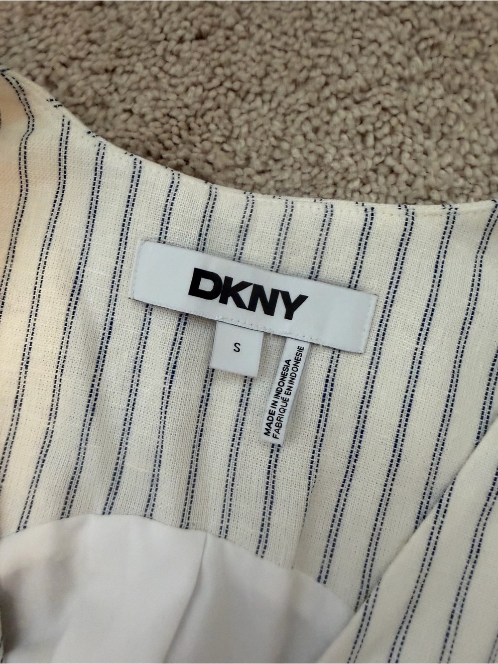 DKNY White Pinstripe Tailored Vest & Pants - Picture 3 of 4